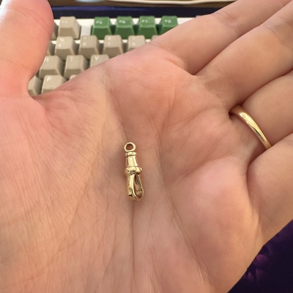 Vintage 9k yellow gold dog clip - Picture 3 of 12